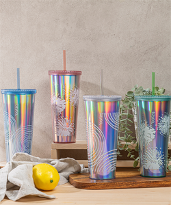 Venta al por mayor de alta calidad duradero vaso de acero inoxidable con pajitas para café - Product Image 3