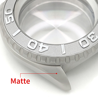 Casing Jam Tangan Matte 3.8 SKX Silver dengan Crown di Posisi 4 untuk Mesin SKX007, Chapter Ring, Insert Keramik, Bezel Pengganti, Part Modifikasi