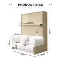 Modernes Schlafzimmermöbel Yuepeng Meimu Multifunktionales Murphy-Bett Vertikales Klappbett-Wandsofa-Set Massivholz Eisenrahmen