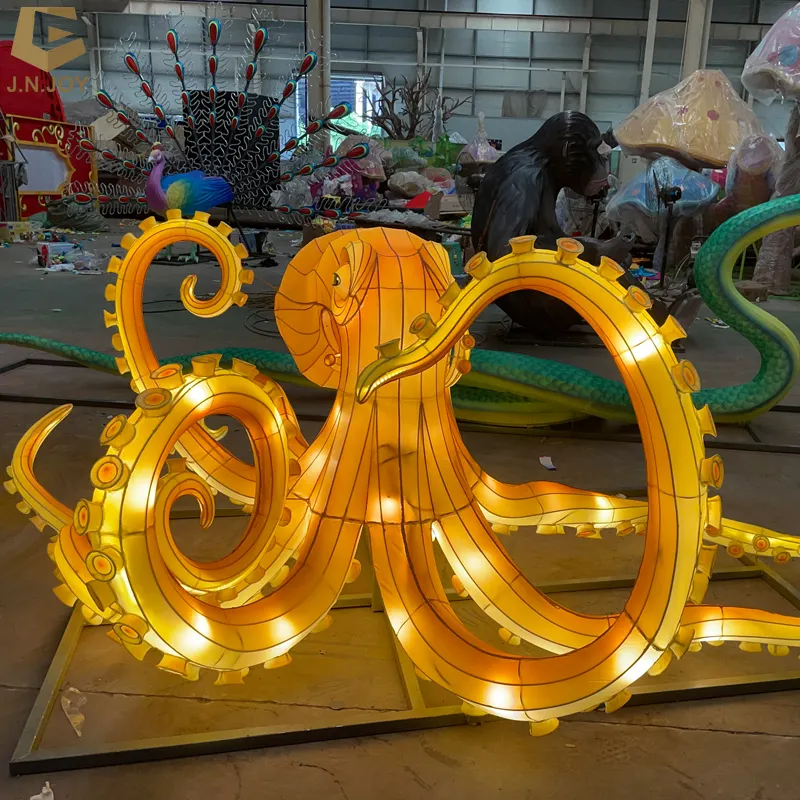 CCSK32 a grandezza naturale decorazione festival lanterna animale polpo lanterna luce per parco