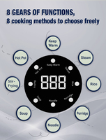 Cuisinière électrique multifonction de haute qualité 2,2 L avec cuve antiadhésive, affichage numérique, minuterie et maintien au chaud automatique pour usage familial