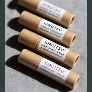 Recyclable Eco-Friendly Skin Care Lip Balm Perfume Loose Powder Paper Tube Cosmetic <b>Box</b> Cardboard Cylinder Packaging Push - Product Image 2