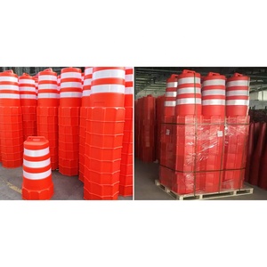 Road <span class=keywords><strong>Crash</strong></span> Block Drump Ahorra espacio de almacenamiento Apilable Reflectante 100cm PE Barril de Seguridad de Tráfico Barrera de tambor de tráfico - Product Image 3