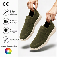 Chaussures tendance en toile tricotée en PU, confortables et antidérapantes, pour hommes, idéales pour le bureau et le quotidien – Vente en gros de cadeaux de Noël