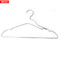 Cintre en métal chromé antirouille, design col étroit, pour magasin de vêtements