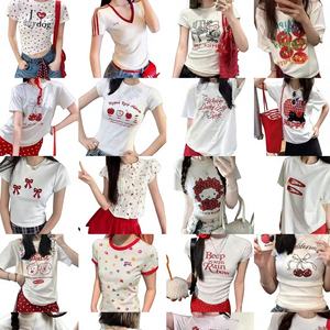 Camiseta Corta Ajustada de Verano de Alta Calidad para Mujer, con Aberturas y <span class=keywords><strong>Manga</strong></span> Corta, Estilo Bodycon, para Venta al por Mayor - Product Image 6