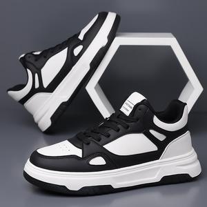 Baskets Chunky pour Hommes en PU avec Doublure en Maille Respirante, Bout Rond, à Lacets, Plateforme, pour l'Automne, Sport et Tenue Décontractée - Product Image 3