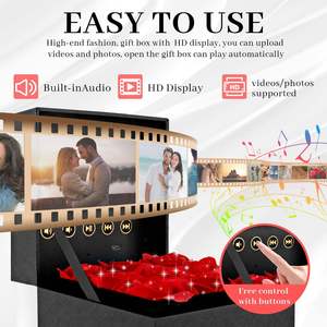กล่องของขวัญพร้อมหน้าจอ LCD HD ขนาด 7 นิ้ว แบบกำหนดเอง กล่องใส่ดอกกุหลาบ กล่องใส่เครื่องประดับ กล่องของขวัญวันแต่งงาน วันวาเลนไทน์ เครื่องเล่น MP4 - Product Image 3
