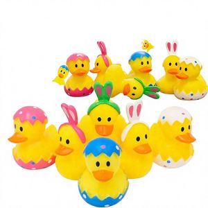 Lot de 6 canards en caoutchouc de Pâques à pois, 0-24 mois, pour le bain des enfants, cadeaux d'anniversaire, baby showers, activités estivales à la plage et à la piscine, 2 pouces - Product Image 3