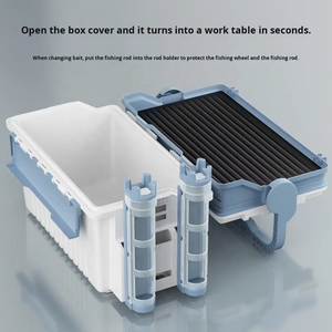 Scatola Multifunzione in PP per Esche con Porta Canna da Pesca e Scomparti per Accessori, 9L-12L, Valigetta Rigida per Pesca - Product Image 4