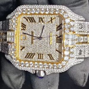 Reloj de Diamantes con Piedras de Moissanita, Acero Inoxidable, Analógico, Diseñado para una Belleza Premium, Lujo y Precisión en la Medición del Tiempo - Product Image 6