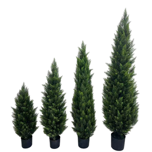 Arbre artificiel de 3 pieds, 4 pieds, 5 pieds, arbres artificiels en cèdre, arbustes résistants aux UV, faux arbustes en pot pour la décoration intérieure et extérieure - Product Image 1