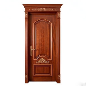 GA-02F Golden Aero - Puertas de Entrada Circulares Curvadas de Madera Maciza Contemporánea, Diseño de Lujo Personalizado, para Villas - Product Image 3