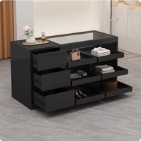 Magasin de vêtements, armoire d'île, magasin de bijoux, présentoir, magasin de vêtements pour femmes, tiroir, caisse enregistreuse, île avec verre