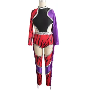 Zebra Print Dance Wear Girl Jazz Performance Dance Costume Cool Girl Stage Performance Dance Leotard