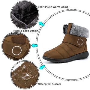 Stivali da neve invernali da donna stivali da donna in pelliccia foderati caldi per stivali impermeabili comodi all'aperto - Product Image 4