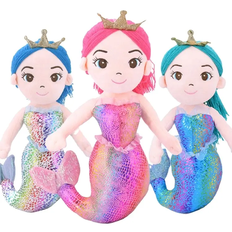 החדש הנמכר ביותר בת ים עם כתר בפלאש צעצוע בוטיק חמוד בת ים בובות בנות וילדים מתנות קטיפה צעצוע