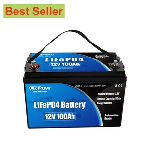 CoPoW-batería de litio LIFEPO4 para barco, almacenamiento de energía Solar, 12V, 24V, 36V, 48V, 60V, 80Ah, 100Ah, 120Ah, 240Ah, 320Ah
