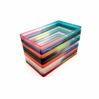 Étui de protection transparent anti-abrasion pour cartes de crédit, style minimaliste arc-en-ciel, compatible avec les slabs de cartes gradées BGS/SGC