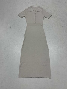 Robe midi élégante en viscose à col polo - Robe minimaliste unie d'été respirante à imprimé numérique pour femmes - Product Image 2