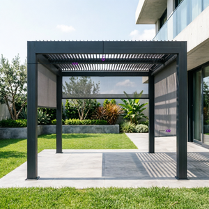 Manufacturer Smart Bioclimatic Louver Pergola Remote Control Rain Sensor Aluminum Structure - Product Image 1