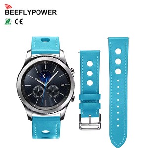BEEFLYPOWER <span class=keywords><strong>Correa</strong></span> de Reloj de <span class=keywords><strong>Cuero</strong></span> de Repuesto Personalizada de 20 mm, Edición Limitada <span class=keywords><strong>Frontier</strong></span>/Classic para <span class=keywords><strong>Samsung</strong></span> <span class=keywords><strong>Gear</strong></span> <span class=keywords><strong>S3</strong></span> 46 mm 22 mm - Product Image 1