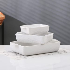 Ensemble de plats de cuisson rectangulaires en céramique à double poignée, en porcelaine, grands plats à lasagna, pour la cuisine domestique - Product Image 6