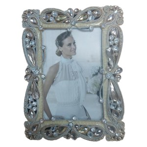 Zhengjiu Life Alloy Rose Photo <b>Frame</b> Square White Durable Wedding Home Decor Display Table Gift - Product Image 5