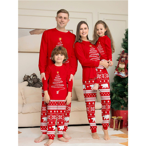 Pijama Vermelho de Natal para Homens, Conjuntos de Roupas para Casais, Pijamas Femininos Combinando para a Família - Product Image 1