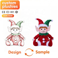 Poupée en peluche Elfe de Noël, figurine en peluche douce à paillettes, vente en gros, personnalisable, décoration de fête à domicile, cadeau de vacances pour enfants