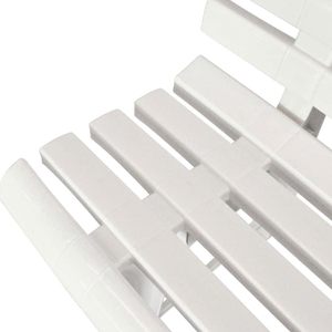 Banc de jardin en plastique blanc 145x49x74 cm, 3 places, résistant aux UV, résistant aux intempéries - Product Image 3
