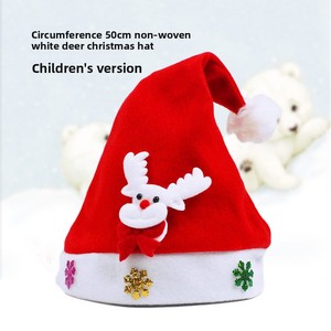 Chapeau de Noël pour enfants en non-tissé à coudre, motif Père Noël - Product Image 2