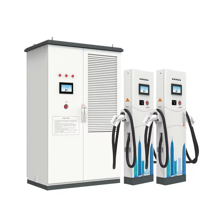 Stasiun pengisian daya kendaraan daya tinggi tipe terpisah DC 240KW CCS GBT Chademo Four gun titik pengisi daya Cepat