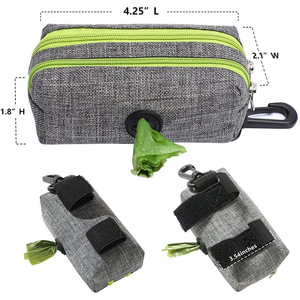 Dispensador de Bolsas para Desechos de Mascotas de Tela Oxford Personalizado con Clip de Mosquetón de Doble Cremallera y Bolsas Degradables para Almacenamiento de Excrementos de Perro - Product Image 3
