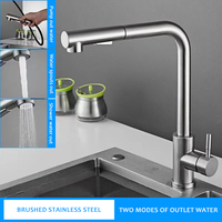 68 pièces moderne classique évier robinet chaud froid argenté 304 acier inoxydable tirer pulvérisateur robinet de cuisine noyau de valve en céramique
