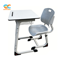 Escritorio y Silla Ergonómicos para Producción de Alto Volumen, Conjunto de Mesa y Silla Perforada Transpirable para Aula, Muebles Escolares Modernos
