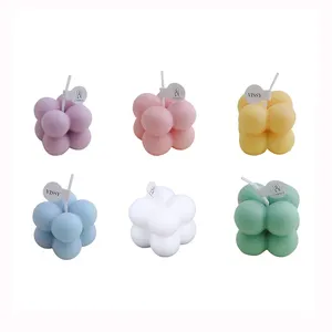 Vente en gros de bonne qualité pas cher petites mini bougies cube à bulles cadeau bougies d'art parfumées