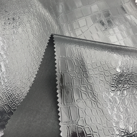 Tissu en cuir PU extensible et absorbant à motif crocodile artificiel effet miroir pour vêtements
