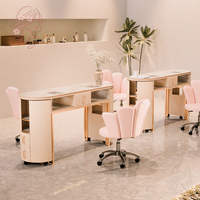Table de manucure sur mesure avec repose-mains, armoire de rangement, bureau de travail multifonctionnel pour la pose des ongles, pour salon de beauté