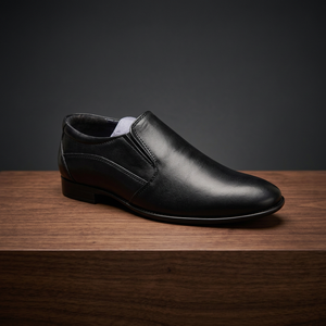 Mocasines de Hombre Negros de Cuero Genuino con Cordones, Zapatos de Vestir con Punta de Piel de Vacuno, Ligeros, Cómodos y Duraderos - Product Image 1