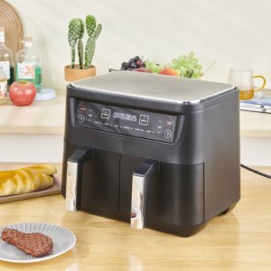 Friteuses à air intelligentes en gros, appareils de cuisine <span class=keywords><strong>Ninja</strong></span>, <span class=keywords><strong>friteuse</strong></span> à air électrique multifonctionnelle numérique double 6L 8L sans huile - Product Image 4