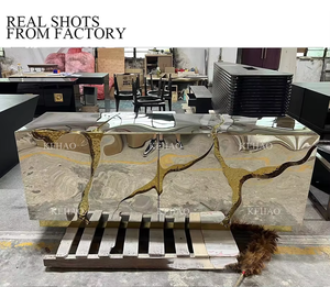 Thiết Kế Mới Tự Chọn Tủ Bảng Vàng Hoặc Bạc Thép Không Gỉ Gương Kết Thúc Sang Trọng Hiện Đại Trắng Rộng Lapiaz Sideboard Buffets - Product Image 5