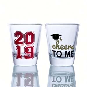 NUEVO Estilo 2023 al por mayor Vasos de chupito de tequila de 1.5oz, Vasos de chupito de whisky tipo bala, Vasos de vidrio con estampado para fiestas estilo americano - Product Image 2