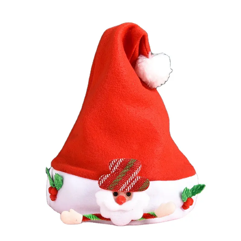 Topi mewah Santa anak-anak topi Natal balita ibu topi Natal topi kain merah topi Santa