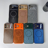 Coque de téléphone de luxe scintillante avec anneau magnétique fin, grande fenêtre pour appareil photo, protection TPU+PC pour iPhone 17 16 15 14 13 Pro Max