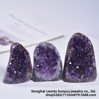 Groupe de cristaux d'améthyste géode de qualité supérieure [1,5-2 lb] – Unique, naturel, pour la guérison, le Reiki, la relaxation et le Feng Shui – Letsun Henan