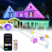 Luces LED RGBIC de 24V para Exteriores, Resistentes al Agua, con Control por Aplicación, Permanentes, para Aleros, Techos y Jardines