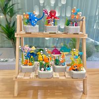 Modèle de jouet en plastique de construction de plantes, de fleurs, de tortues de mer, de requins, de crabes, de bonsaï, 103G1-8, pour enfants, filles, garçons, idée cadeau parfaite