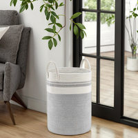 Panier de rangement en coton moderne et écologique multi-usages pour l'organisation du placard, empilable avec poignées, pour le linge sale et les fournitures pour animaux de compagnie