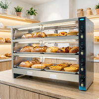 Vitrine chauffante commerciale à 3 niveaux pour aliments, armoire de présentation à température ambiante pour boulangerie et pâtisserie